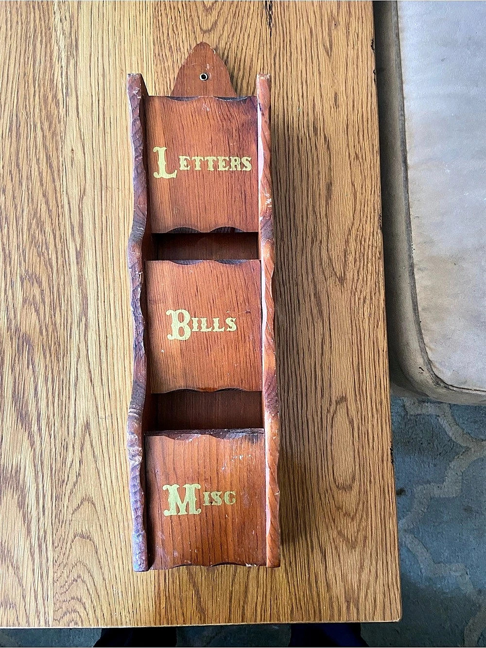 Vintage Wooden Mail Organizer-Letters Bills, Misc Slots
